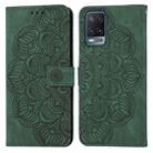 For OPPO A54 4G Mandala Embossed Flip Leather Phone Case(Green) - 1
