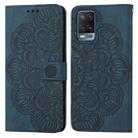 For OPPO A54 4G Mandala Embossed Flip Leather Phone Case(Blue) - 1