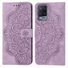 For OPPO A54 4G Mandala Embossed Flip Leather Phone Case(Purple) - 1
