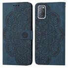 For OPPO A92 / A72 / A52 Mandala Embossed Flip Leather Phone Case(Blue) - 1