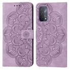 For OPPO A93 5G Mandala Embossed Flip Leather Phone Case(Purple) - 1