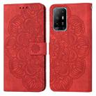 For OPPO A94 5G Mandala Embossed Flip Leather Phone Case(Red) - 1