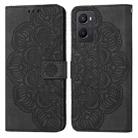 For OPPO A96 4G / Realme 9i Mandala Embossed Flip Leather Phone Case(Black) - 1