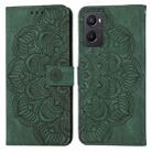 For OPPO A96 4G / Realme 9i Mandala Embossed Flip Leather Phone Case(Green) - 1