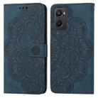 For OPPO A96 4G / Realme 9i Mandala Embossed Flip Leather Phone Case(Blue) - 1