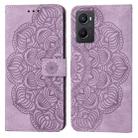 For OPPO A96 4G / Realme 9i Mandala Embossed Flip Leather Phone Case(Purple) - 1