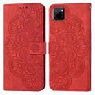 For OPPO Realme C11 Mandala Embossed Flip Leather Phone Case(Red) - 1