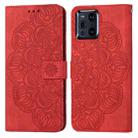 For OPPO Find X3 / Find X3 Pro Mandala Embossed Flip Leather Phone Case(Red) - 1