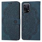 For OPPO Find X5 Pro Mandala Embossed Flip Leather Phone Case(Blue) - 1