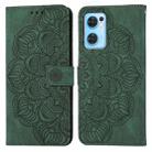 For OPPO Realme 9i Mandala Embossed Flip Leather Phone Case(Green) - 1