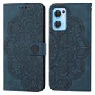 For OPPO Realme 9i Mandala Embossed Flip Leather Phone Case(Blue) - 1