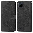 For OPPO Realme C20 Mandala Embossed Flip Leather Phone Case(Black) - 1