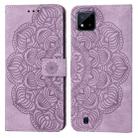 For OPPO Realme C20 Mandala Embossed Flip Leather Phone Case(Purple) - 1