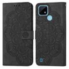 For OPPO Realme C21 Mandala Embossed Flip Leather Phone Case(Black) - 1