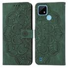 For OPPO Realme C21 Mandala Embossed Flip Leather Phone Case(Green) - 1