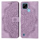 For OPPO Realme C21 Mandala Embossed Flip Leather Phone Case(Purple) - 1