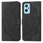 For OPPO Reno7 5G Mandala Embossed Flip Leather Phone Case(Black) - 1