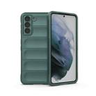 For Samsung Galaxy S21 5G Magic Shield TPU + Flannel Phone Case(Dark Green) - 1