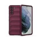 For Samsung Galaxy S21 5G Magic Shield TPU + Flannel Phone Case(Wine Red) - 1