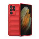 For Samsung Galaxy S21 Ultra  5G Magic Shield TPU + Flannel Phone Case(Red) - 1