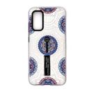 For Galaxy S20+ Embossment Painted Pattern Protective Case with Holder(White Mandala) - 1