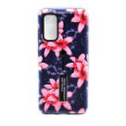 For Galaxy S20+ Embossment Painted Pattern Protective Case with Holder(Purple Pink Flower) - 1