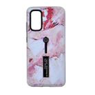 For Galaxy S20+ Embossment Painted Pattern Protective Case with Holder(Pink Marble) - 1