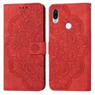 For Xiaomi Redmi Note 7 / Note 7 Pro Mandala Embossed Flip Leather Phone Case(Red) - 1