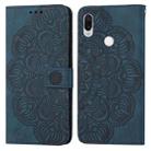 For Xiaomi Redmi Note 7 / Note 7 Pro Mandala Embossed Flip Leather Phone Case(Blue) - 1