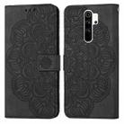 For Xiaomi Redmi 9 Mandala Embossed Flip Leather Phone Case(Black) - 1