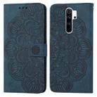 For Xiaomi Redmi 9 Mandala Embossed Flip Leather Phone Case(Blue) - 1