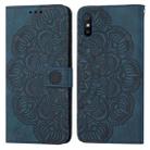 For Xiaomi Redmi 9A Mandala Embossed Flip Leather Phone Case(Blue) - 1