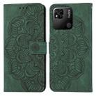 For Xiaomi Redmi 9C / 10A Mandala Embossed Flip Leather Phone Case(Green) - 1