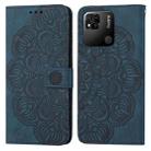 For Xiaomi Redmi 9C / 10A Mandala Embossed Flip Leather Phone Case(Blue) - 1