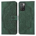 For Xiaomi Redmi 10 Mandala Embossed Flip Leather Phone Case(Green) - 1