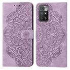 For Xiaomi Redmi 10 Mandala Embossed Flip Leather Phone Case(Purple) - 1