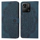 For Xiaomi Redmi 10C Mandala Embossed Flip Leather Phone Case(Blue) - 1