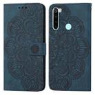 For Xiaomi Redmi Note 8 Mandala Embossed Flip Leather Phone Case(Blue) - 1