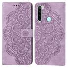 For Xiaomi Redmi Note 8 Mandala Embossed Flip Leather Phone Case(Purple) - 1