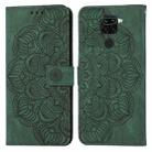 For Xiaomi Redmi Note 9 Mandala Embossed Flip Leather Phone Case(Green) - 1