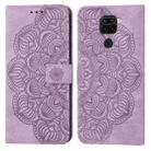 For Xiaomi Redmi Note 9 Mandala Embossed Flip Leather Phone Case(Purple) - 1