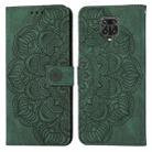 For Xiaomi Redmi Note 9 Pro Mandala Embossed Flip Leather Phone Case(Green) - 1