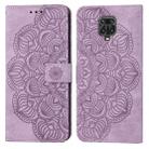 For Xiaomi Redmi Note 9 Pro Mandala Embossed Flip Leather Phone Case(Purple) - 1