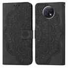 For Xiaomi Redmi Note 9T Mandala Embossed Flip Leather Phone Case(Black) - 1