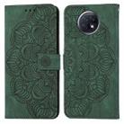 For Xiaomi Redmi Note 9T Mandala Embossed Flip Leather Phone Case(Green) - 1