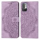For Xiaomi Redmi Note 10 5G Mandala Embossed Flip Leather Phone Case(Purple) - 1