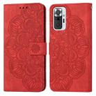 For Xiaomi Redmi Note 10 Pro 4G Mandala Embossed Flip Leather Phone Case(Red) - 1