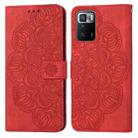 For Xiaomi Redmi Note 10 Pro 5G Mandala Embossed Flip Leather Phone Case(Red) - 1