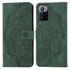 For Xiaomi Redmi Note 10 Pro 5G Mandala Embossed Flip Leather Phone Case(Green) - 1