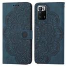 For Xiaomi Redmi Note 10 Pro 5G Mandala Embossed Flip Leather Phone Case(Blue) - 1